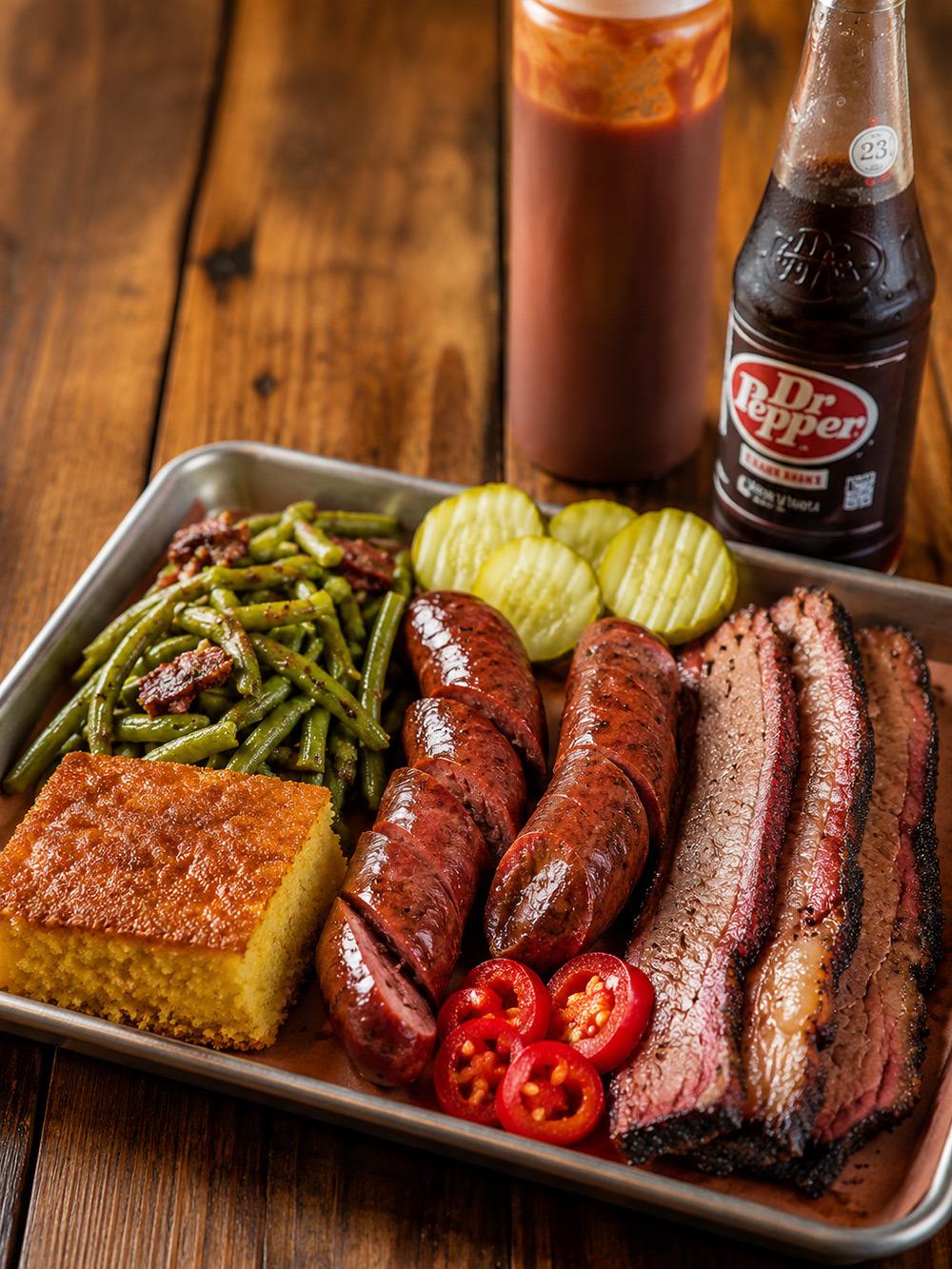 Evie Mae's BBQ Meal with a Soda
