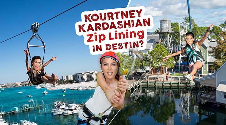Kourtney Kardashian Zip Lining In Destin