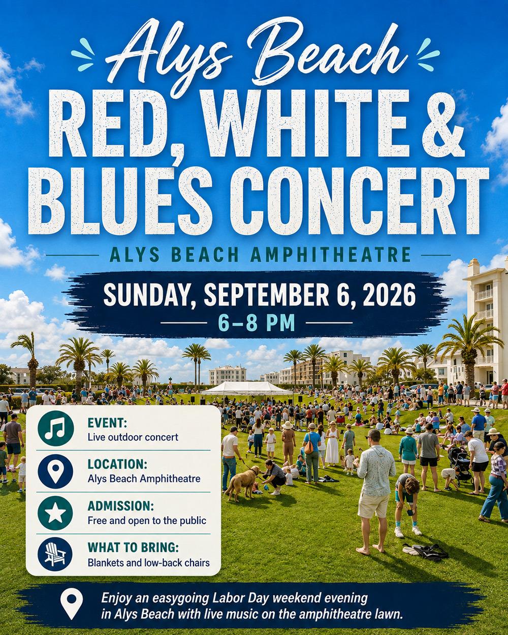 Red, White & Blues Concert at Alys Beach Amphitheatre on September 6, 2026