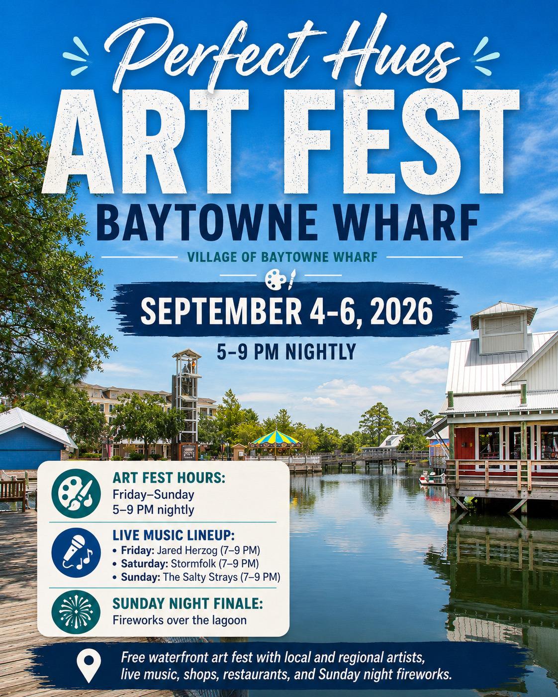 Perfect Hues Art Fest at Baytowne Wharf in Sandestin, September 4–6, 2026