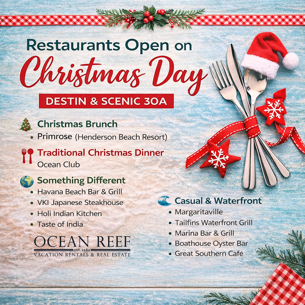 Restaurants Open on Christmas Deay Destin & 30A Guide