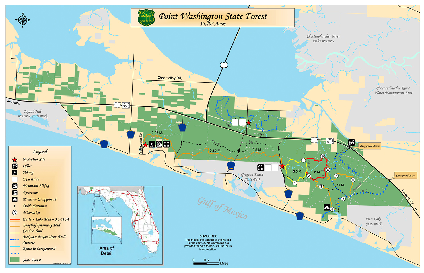 Point Washington State Forest Trail Map