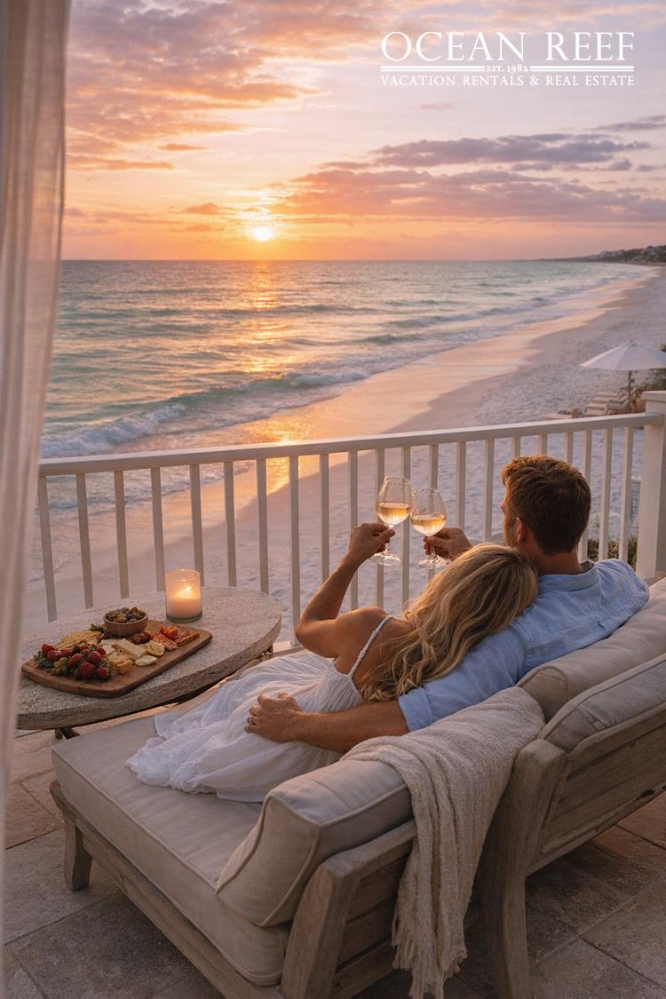 Couple Enjoying Beach View on Valentines Day